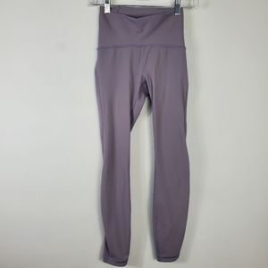 Lululemon Wunder Under Tight 25" Womens Size 2 Light Purple Leggings Gym Workout